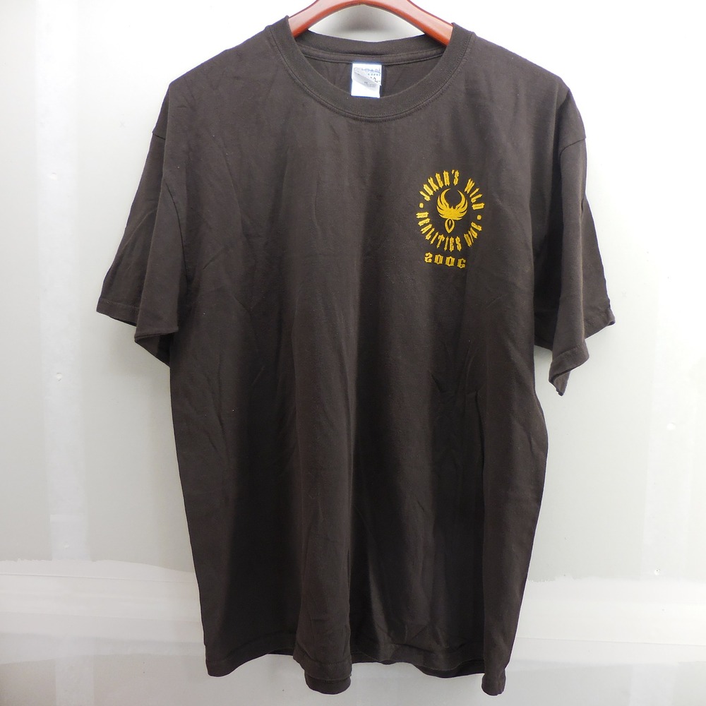 Vintage 2006 Jokers Wild Realities Ride Harley Davidson T-Shirt Mens XL Brown